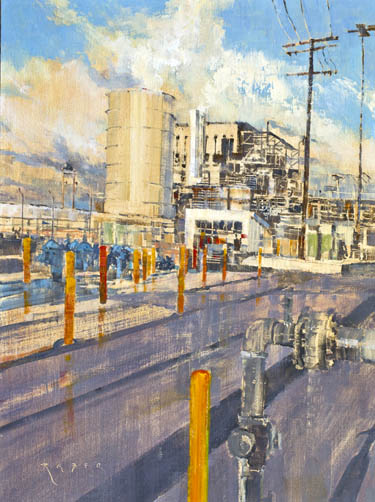 Valero oil refinery near Wilmington, CA by artist April Raber