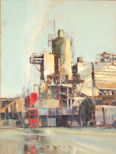 cement factory painting by April Raber