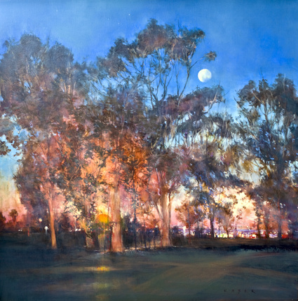 Last Light - Landscape oil painting by artist April Raber