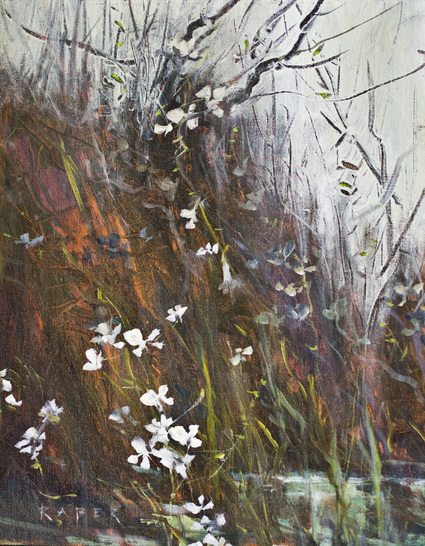Marsh Grasses - Backbay,Floral oil painting by artist April Raber